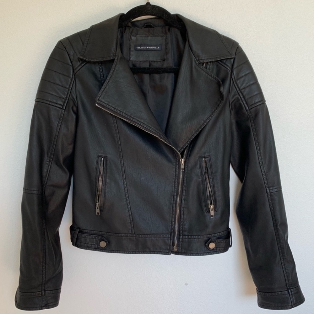 Brandy Melville Moto Faux Leather Jacket